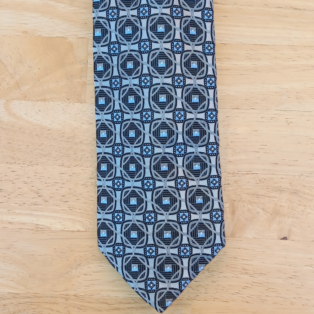 Robert Talbott Blue And Gray Patterned Tie - image 2